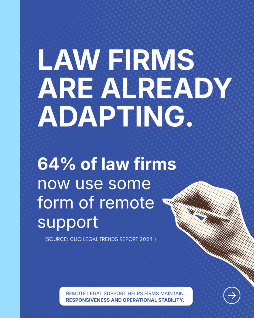 Stadistics of remote support in U.S. law firms