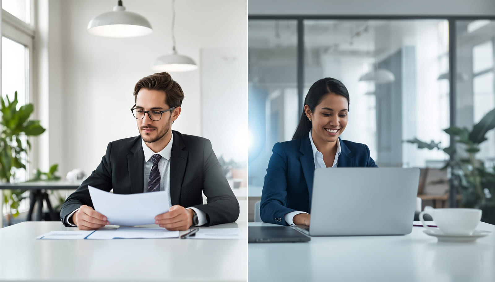 Image of two lawyers working remotely
