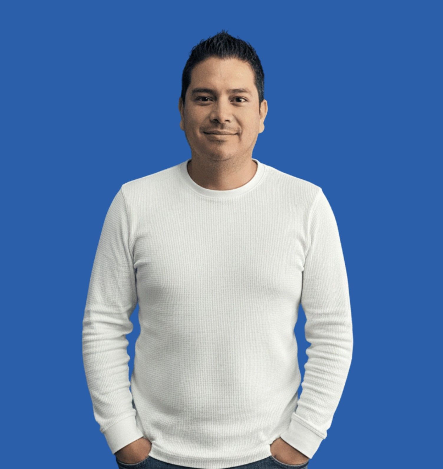 A Customer Service Representative in a blue background