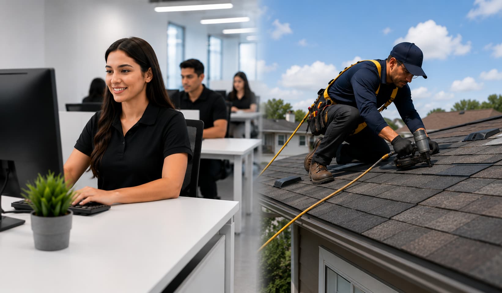 Nearshore staffing support for roofing businesses and field technicians
